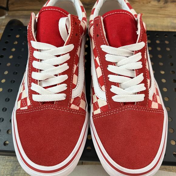Vans Old Skool Checkered Red Low Top Lace Up Sneakers Women US 8 / Men US 6.5 - Picture 5 of 8
